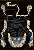 4x6 Ft Dark Brown Tiger Rug - Handmade Afghan Rug