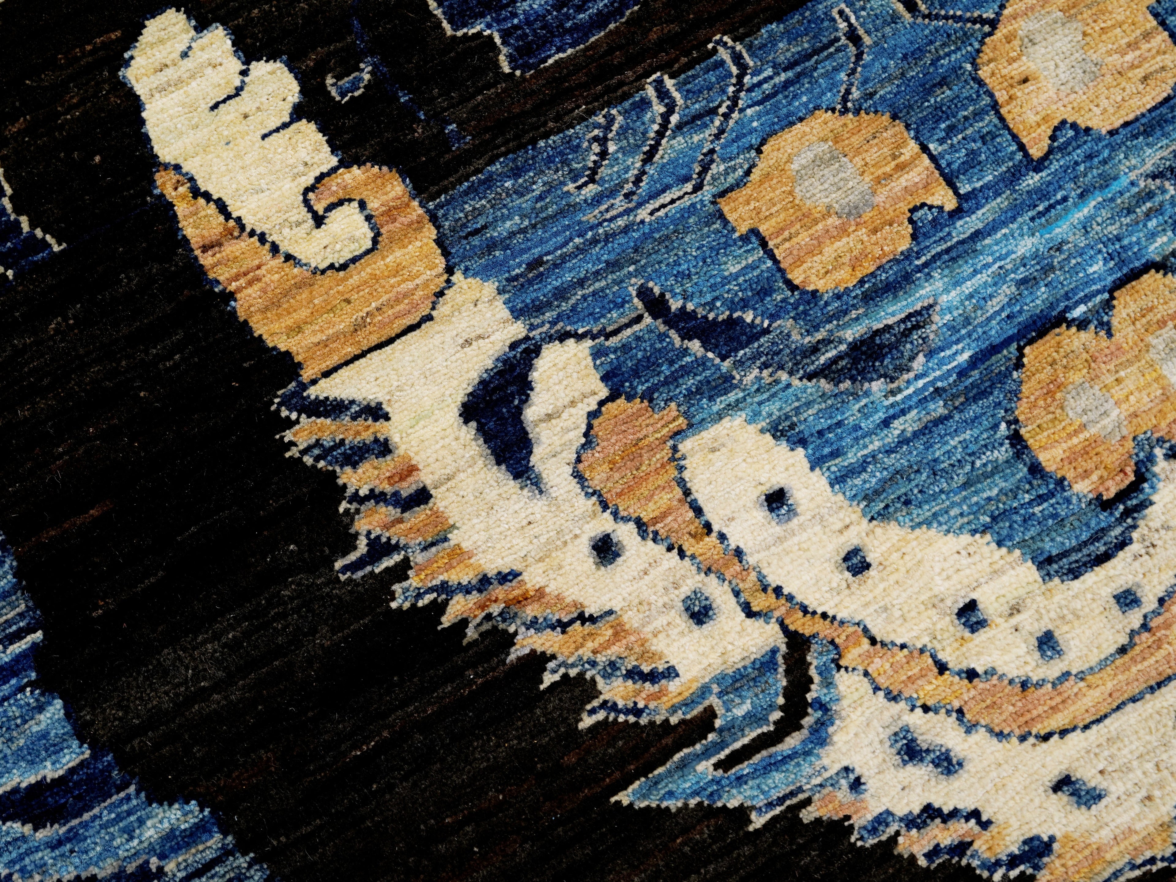 4x6 Ft Dark Brown Tiger Rug - Handmade Afghan Rug