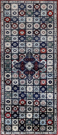 2x5 Ft Blue Afghan Oriental Rug - Hand Knotted Small Runner