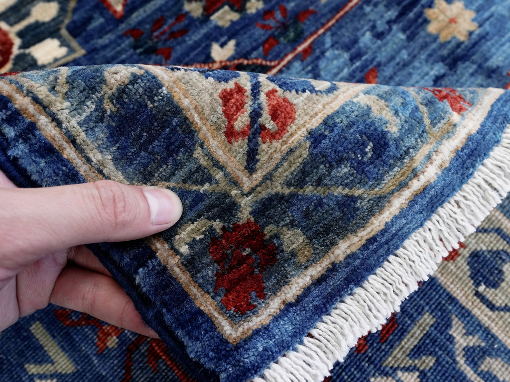 8x11 Ft Blue Mamluk Rug - Hand Knotted Afghan Rug