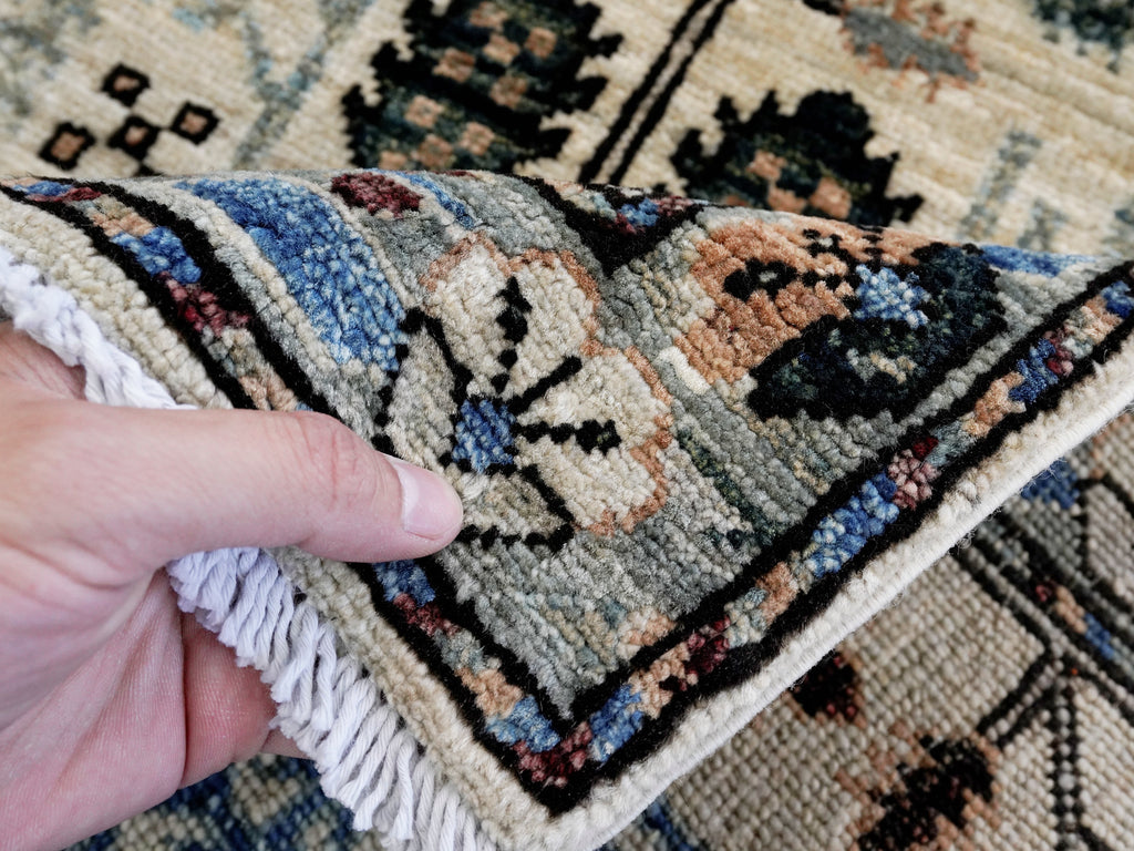 3x5 Ft Beige Floral Rug - Hand Knotted Area Rug
