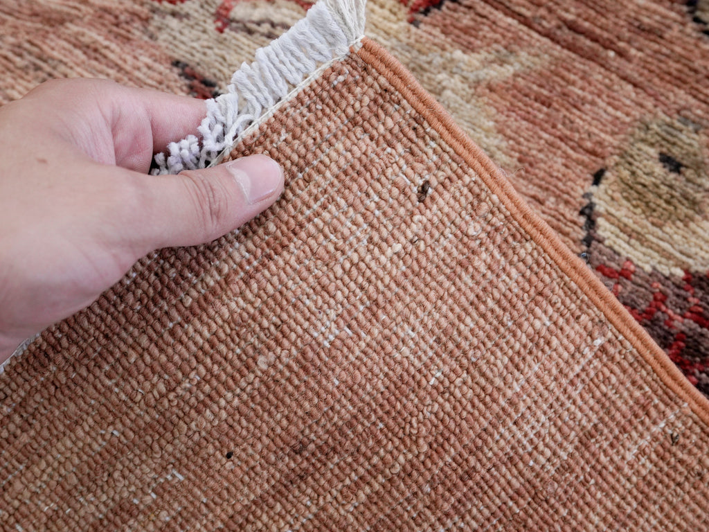 3x5 Ft Peach Orange Fish Rug - Hand Knotted Afghan Rug - Animal Design