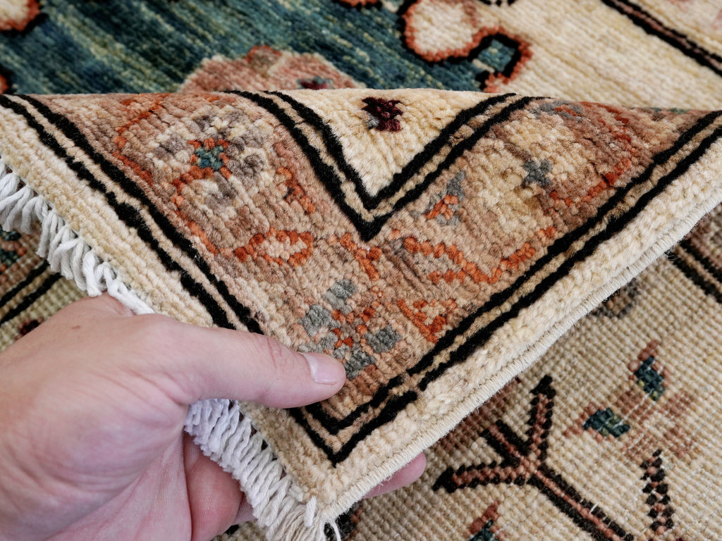3x5 Ft Beige Floral Rug - Hand Knotted Afghan Area Rug