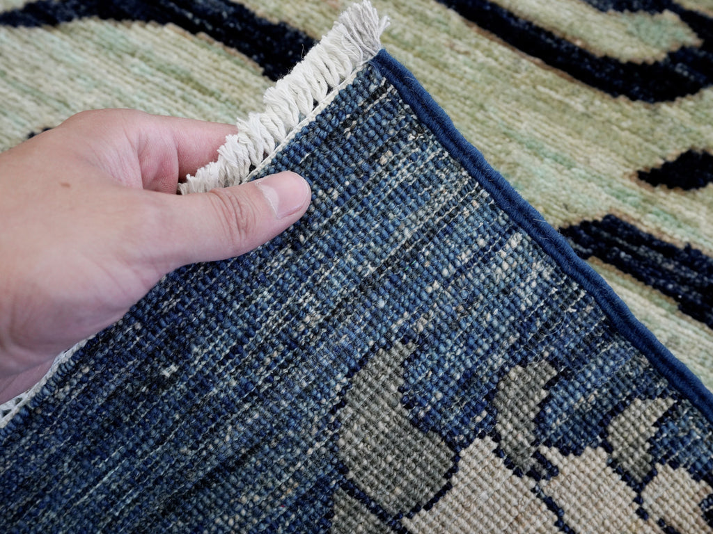 3x5 Ft Blue Tiger Rug - Hand Knotted Afghan Rug - Animal Design