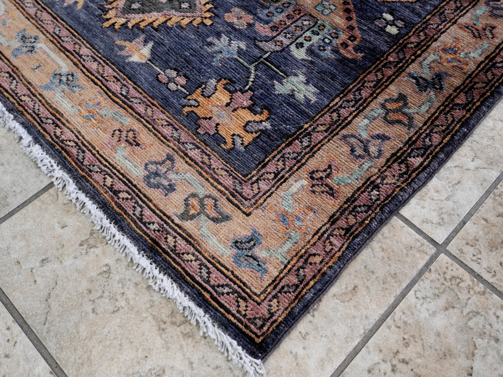 3x5 Ft Purple Afghan Oriental Rug - Hand Knotted Area Rug