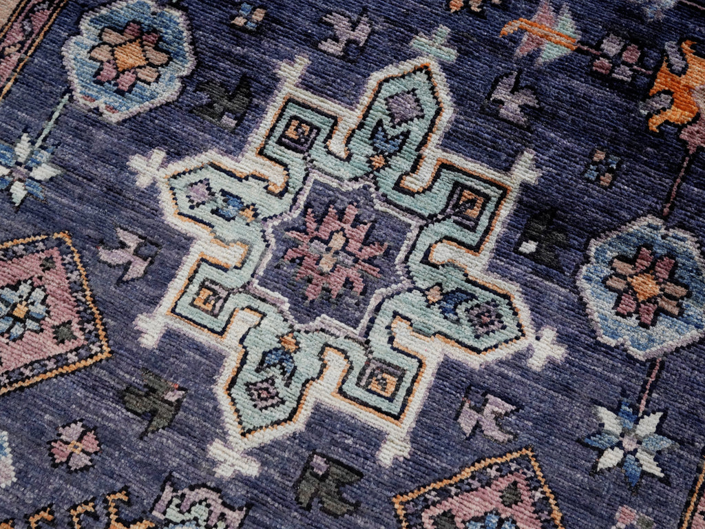 3x5 Ft Purple Afghan Oriental Rug - Hand Knotted Area Rug