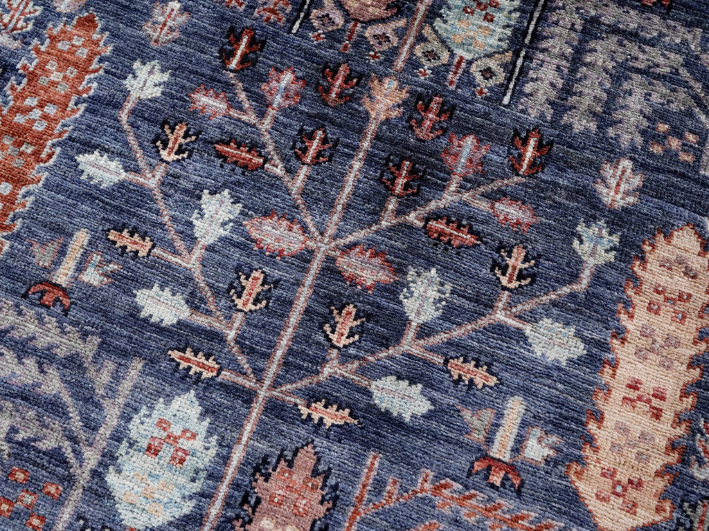 3x5 Ft Blue Floral Rug - Hand Knotted Area Rug
