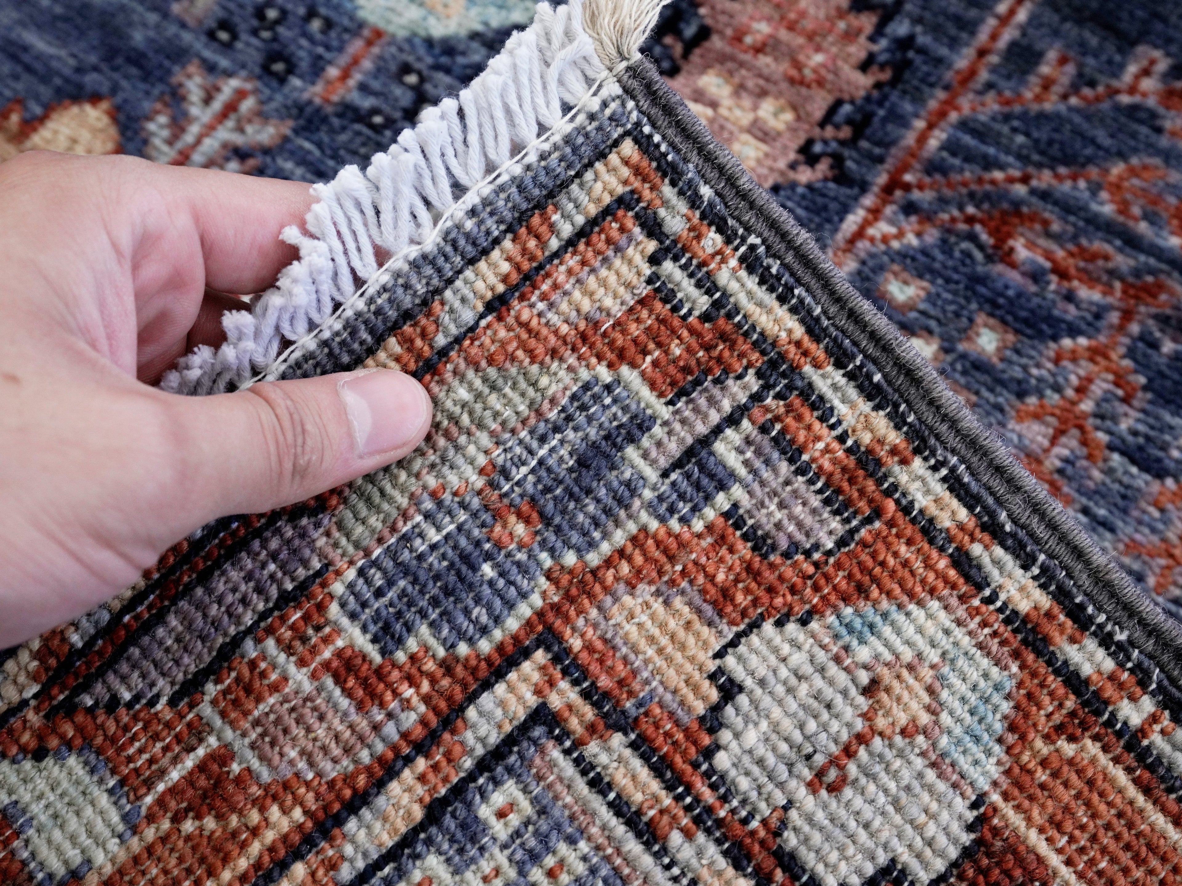 3x5 Ft Blue Floral Rug - Hand Knotted Area Rug