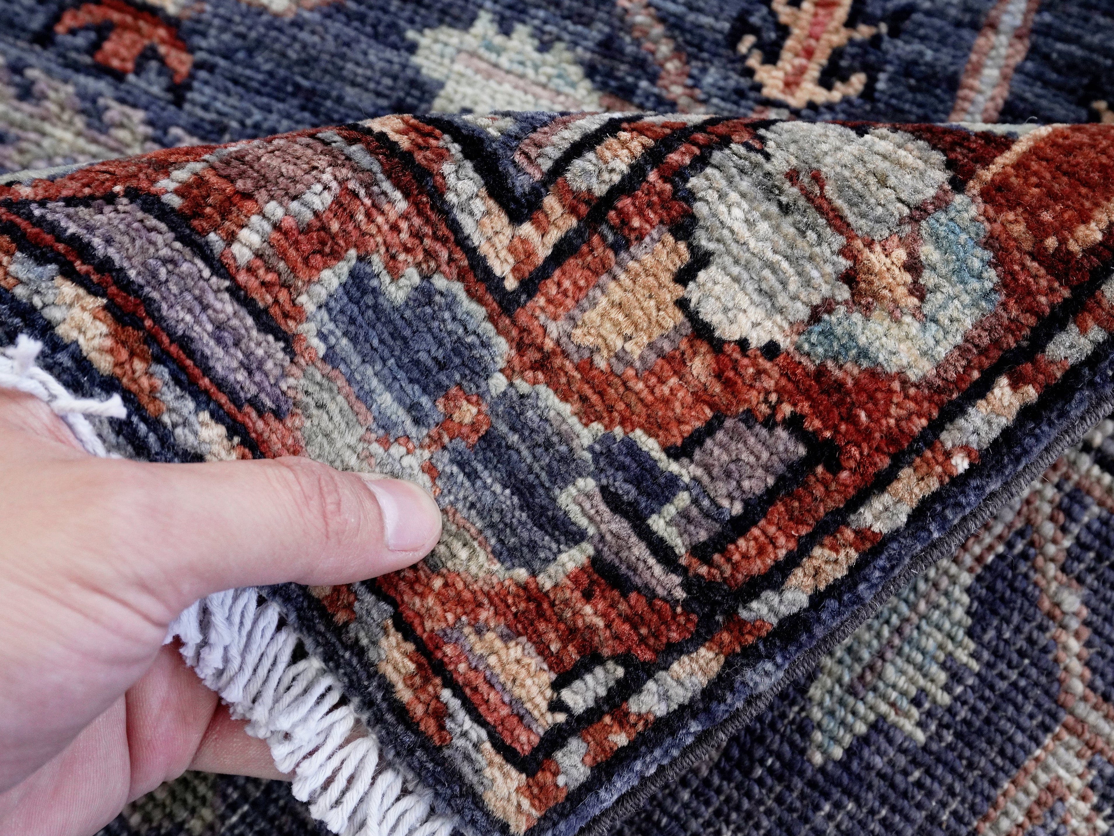 3x5 Ft Blue Floral Rug - Hand Knotted Area Rug