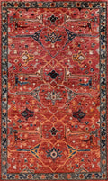 3x5 Ft Red Afghan Oriental Rug - Hand Knotted Area Rug