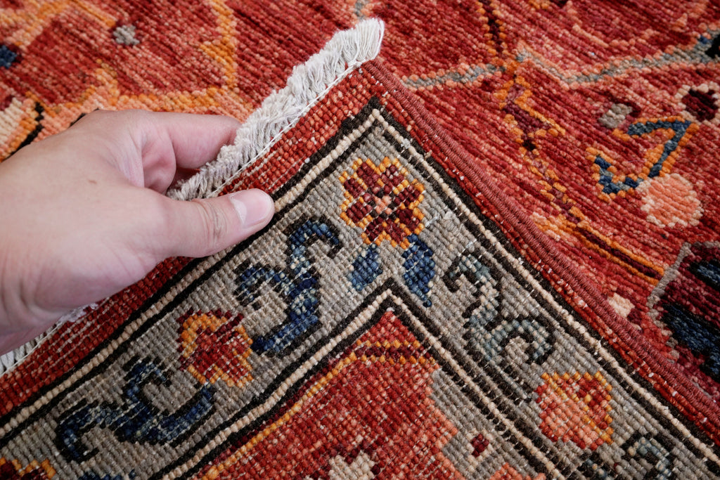3x5 Ft Red Afghan Oriental Rug - Hand Knotted Area Rug