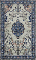 3x5 Ft Blue & Green Afghan Oriental Rug - Hand Knotted Area Rug