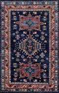 3x5 Ft Blue Afghan Oriental Rug - Hand Knotted Area Rug