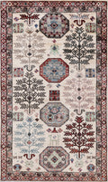 3x5 Ft Beige Afghan Oriental Rug - Hand Knotted Area Rug