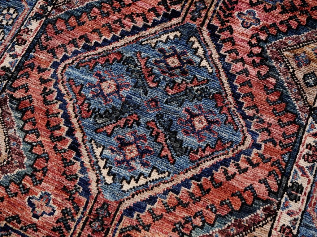 3x5 Ft Red Afghan Oriental Rug - Hand Knotted Wool Rug