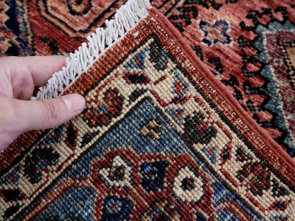 3x5 Ft Red Afghan Oriental Rug - Hand Knotted Wool Rug
