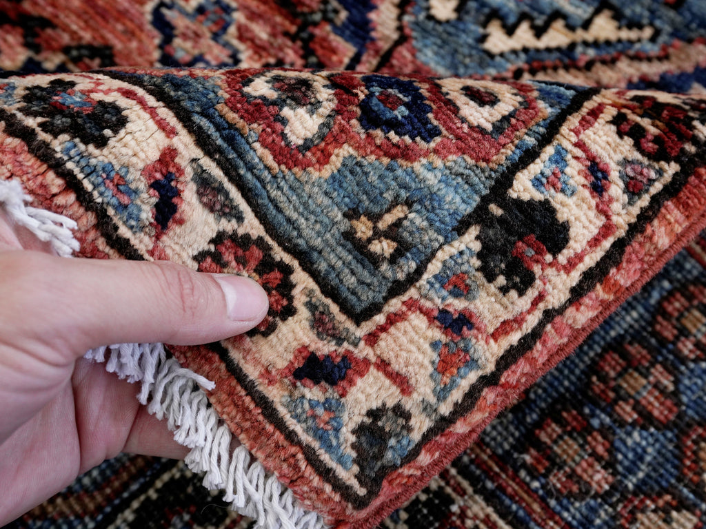 3x5 Ft Red Afghan Oriental Rug - Hand Knotted Wool Rug