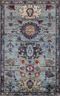3x5 Ft Blue Floral Rug - Hand Knotted Area Rug