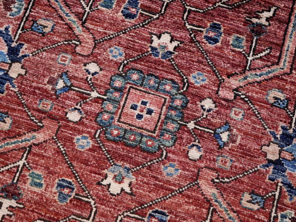 3x5 Ft Red Afghan Oriental Rug - Hand Knotted Area Rug