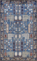 3x5 Ft Blue Floral Rug - Hand Knotted Area Rug