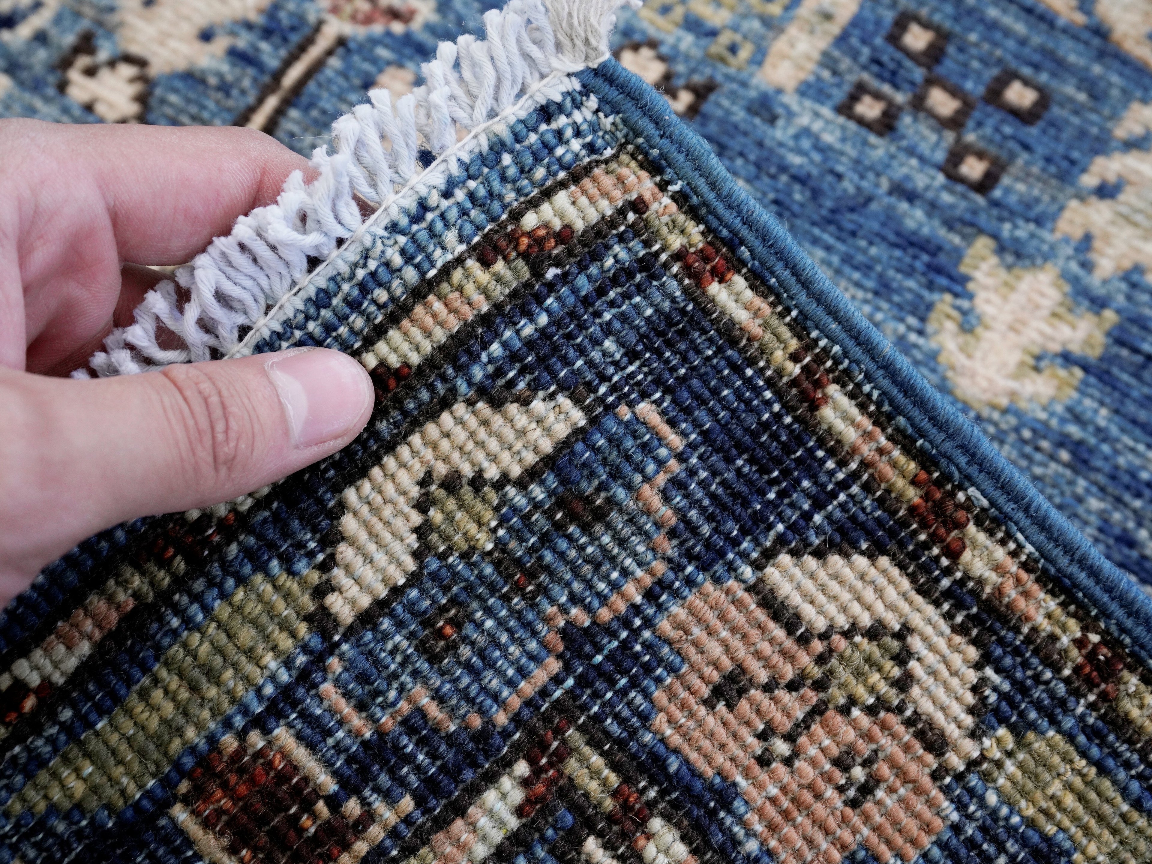 3x5 Ft Blue Floral Rug - Hand Knotted Area Rug