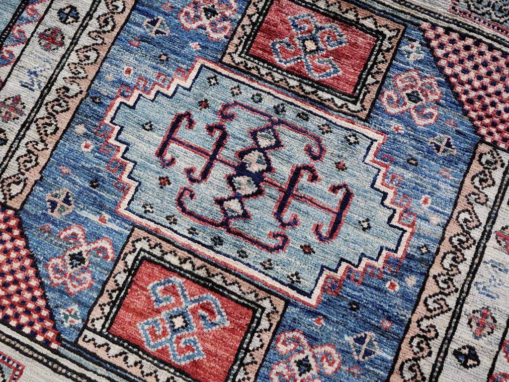 3x5 Ft Silver Afghan Oriental Rug - Hand Knotted Wool Rug