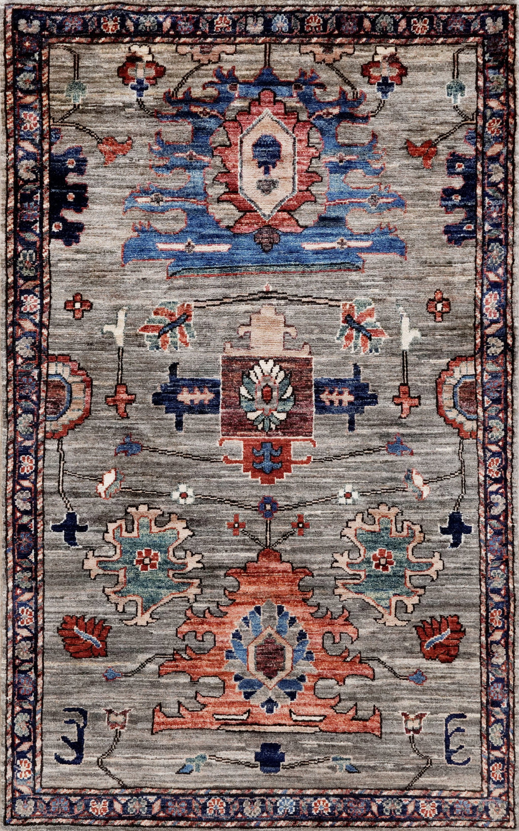 3x5 Ft Brown Afghan Oriental Rug - Hand Knotted Area Rug