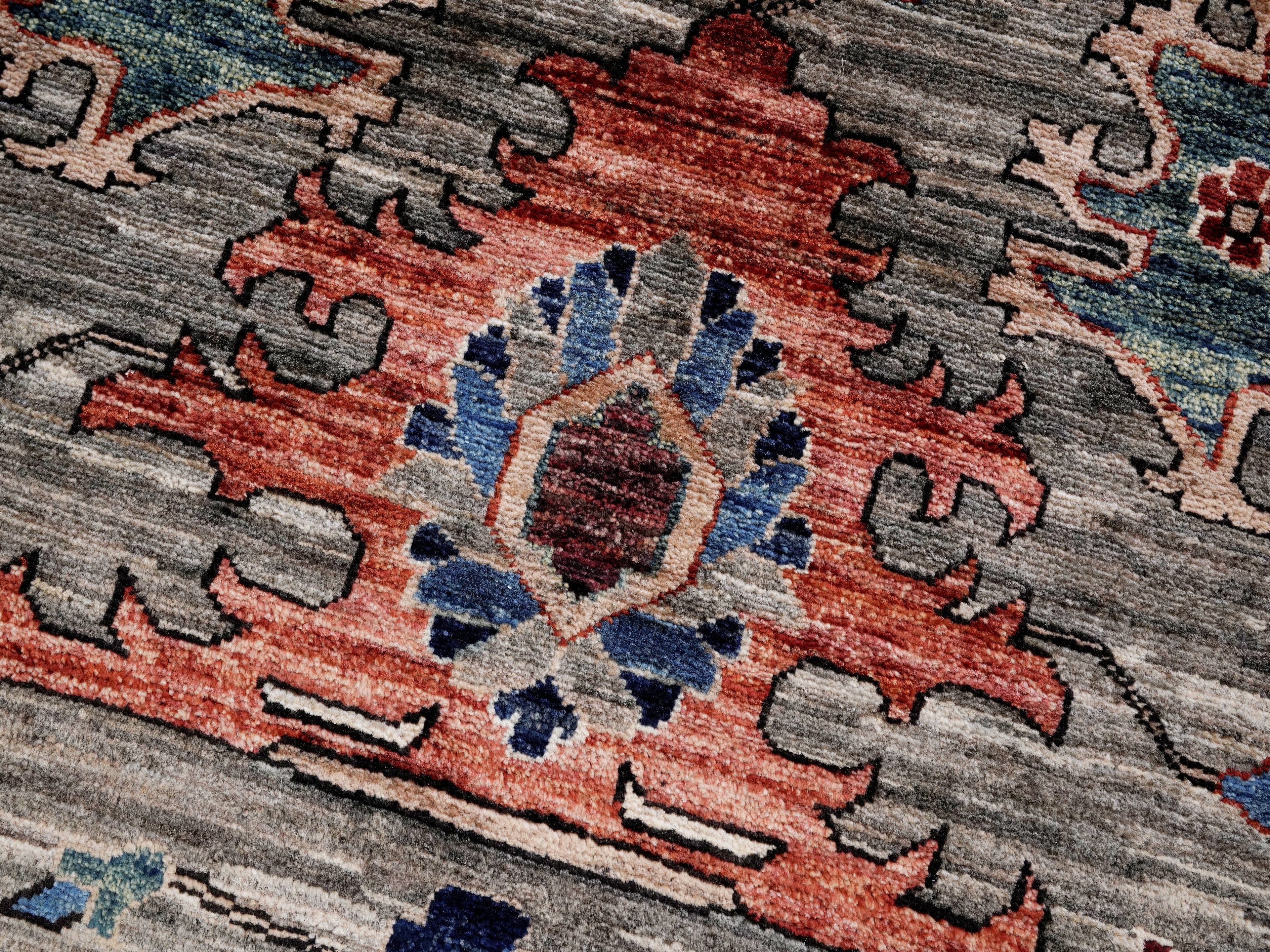 3x5 Ft Brown Afghan Oriental Rug - Hand Knotted Area Rug