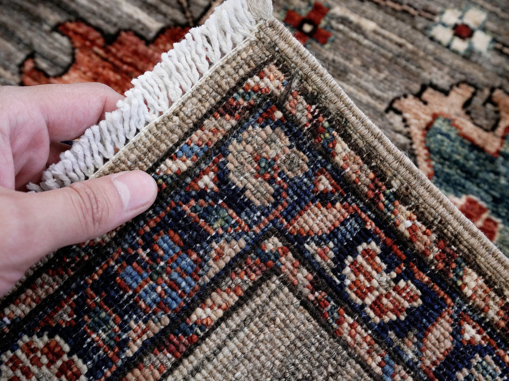 3x5 Ft Brown Afghan Oriental Rug - Hand Knotted Area Rug