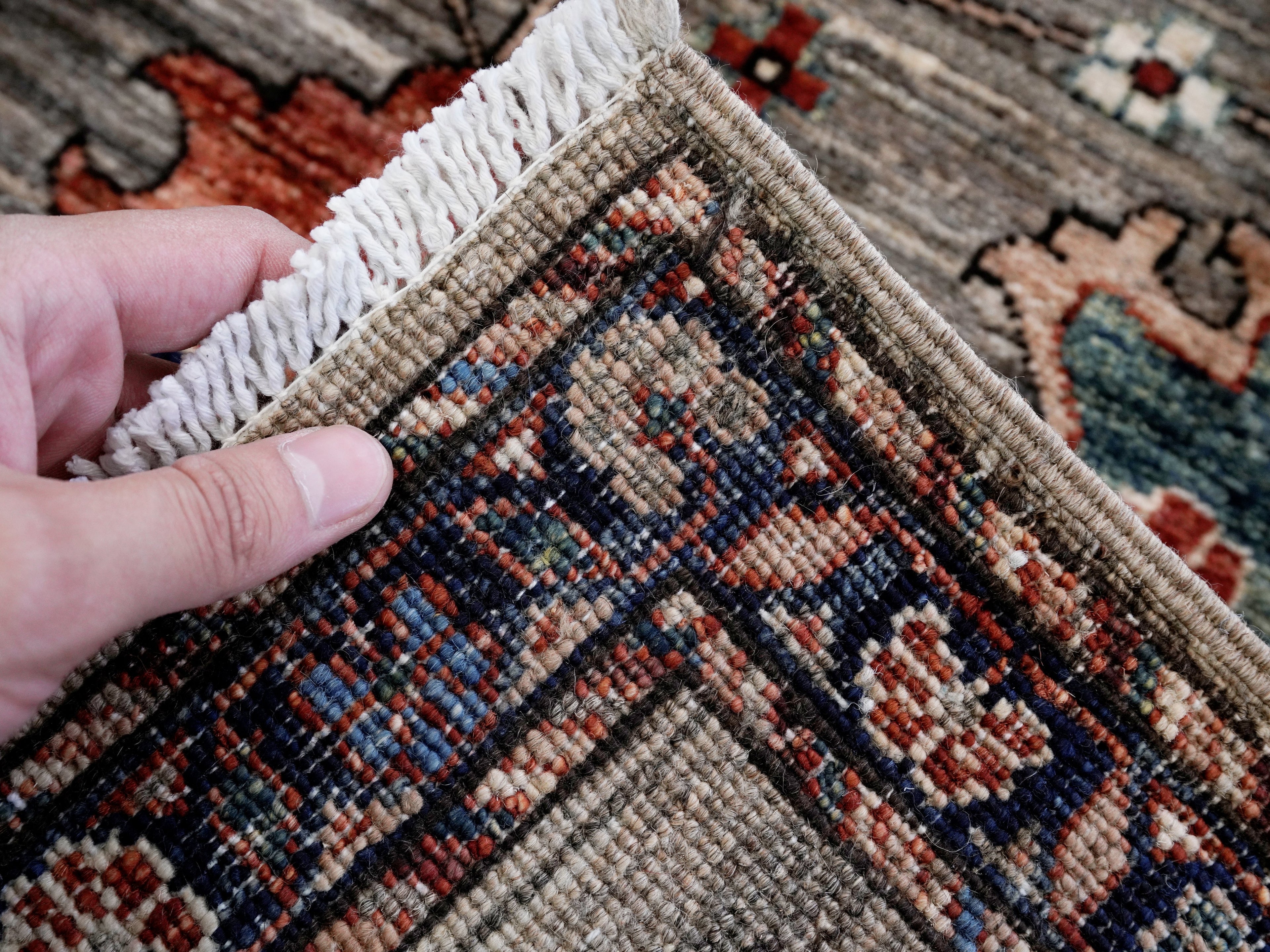 3x5 Ft Brown Afghan Oriental Rug - Hand Knotted Area Rug