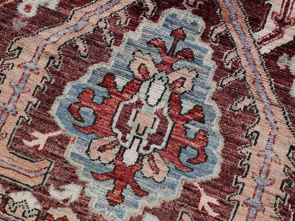 3x5 Ft Maroon Afghan Oriental Rug - Hand Knotted Area Rug