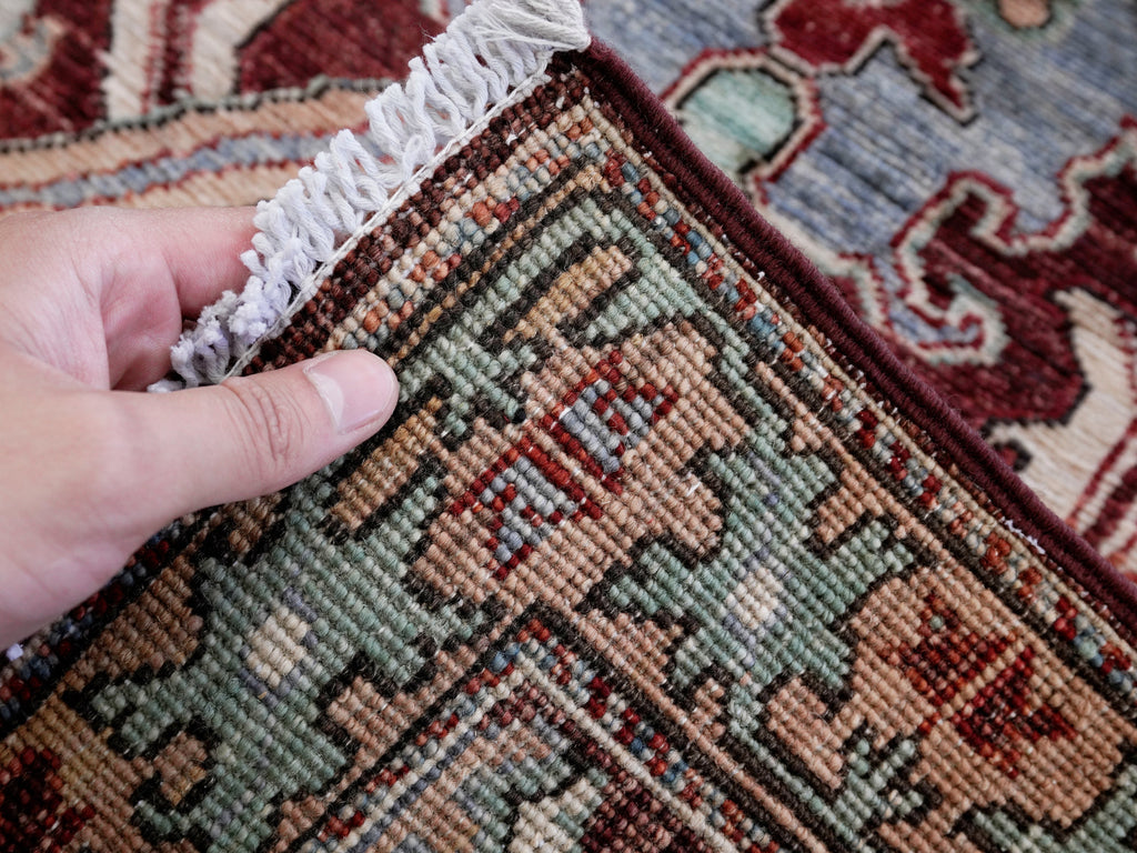 3x5 Ft Maroon Afghan Oriental Rug - Hand Knotted Area Rug