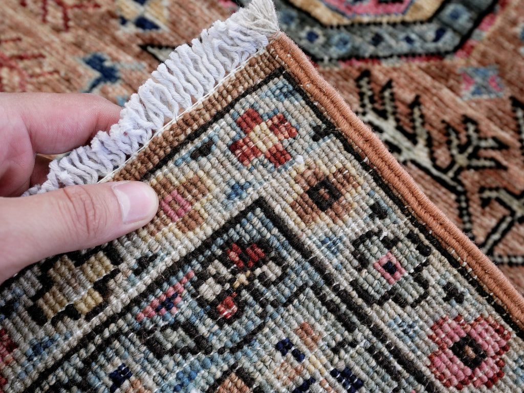 3x5 Ft Orange Afghan Oriental Rug - Hand Knotted Area Rug