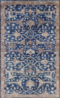 3x5 Ft Blue Afghan Oriental Rug - Hand Knotted Area Rug