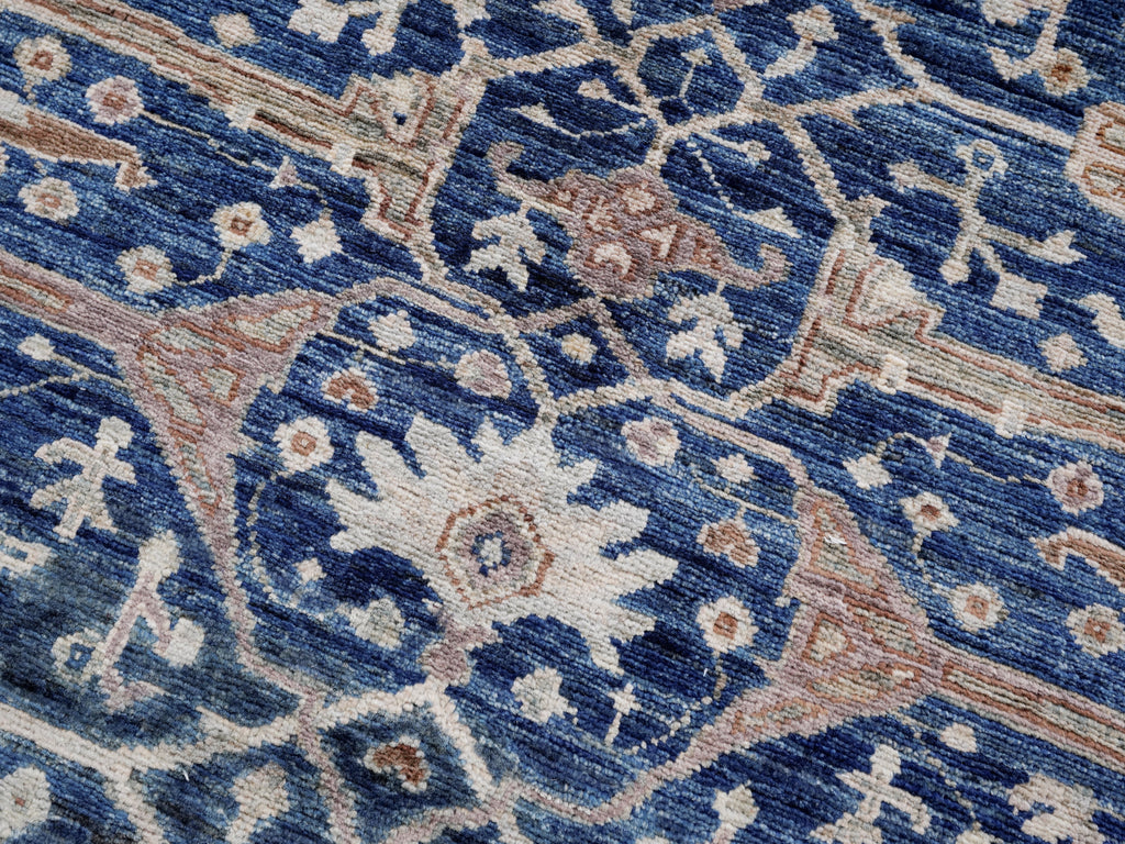 3x5 Ft Blue Afghan Oriental Rug - Hand Knotted Area Rug