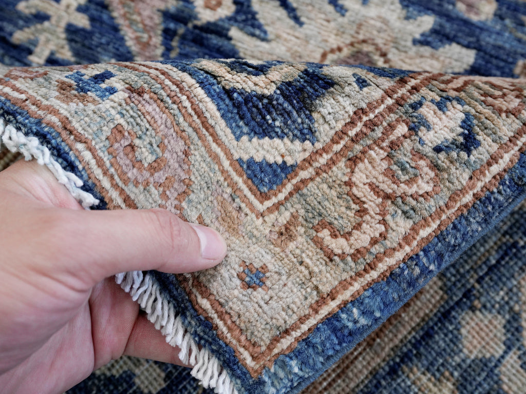 3x5 Ft Blue Afghan Oriental Rug - Hand Knotted Area Rug