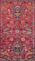 3x5 Ft Pink Floral Rug - Hand Knotted Afghan Rug