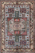 3x5 Ft Silver Afghan Oriental Rug - Hand Knotted Wool Rug