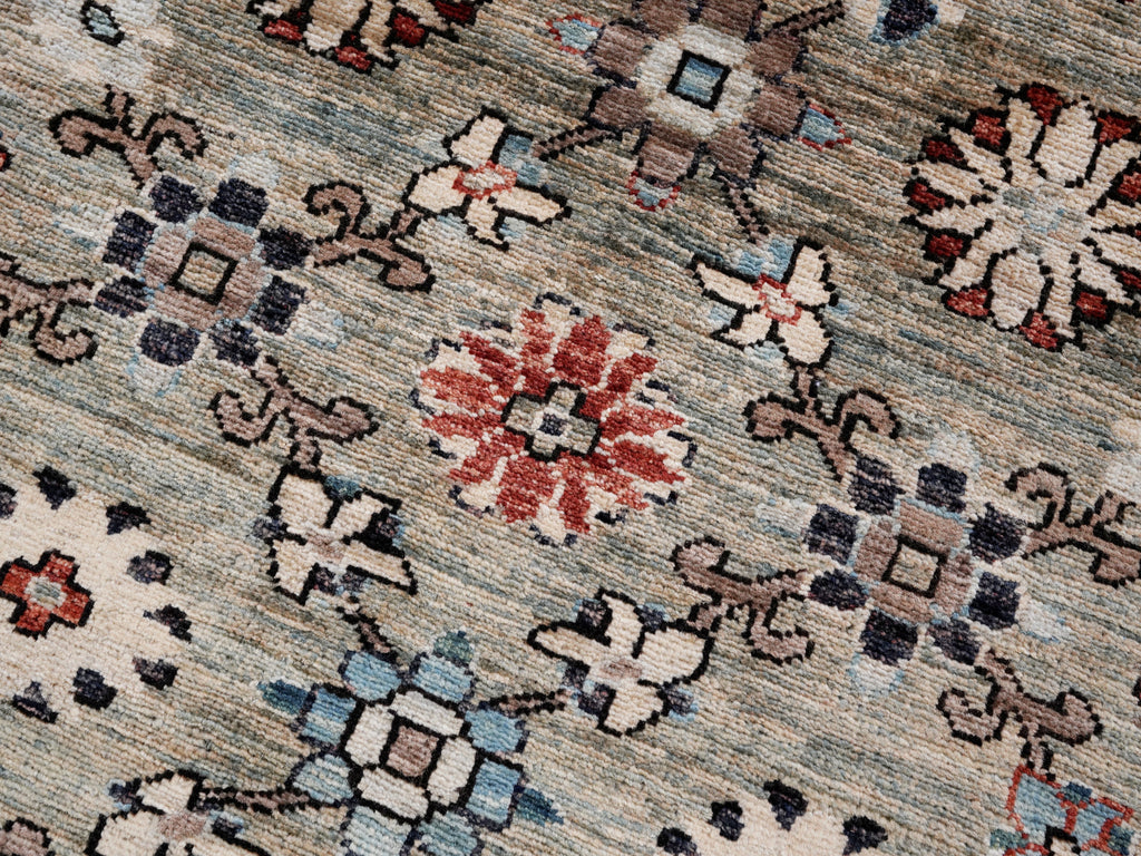 3x5 Ft Gray Floral Rug - Hand Knotted Afghan Rug