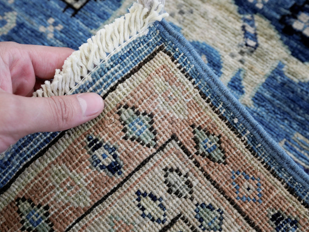 3x5 Ft Blue Camel Rug - Hand Knotted Afghan Rug - Animal Design