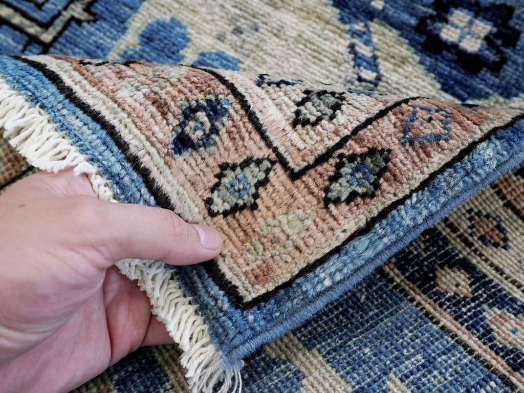 3x5 Ft Blue Camel Rug - Hand Knotted Afghan Rug - Animal Design