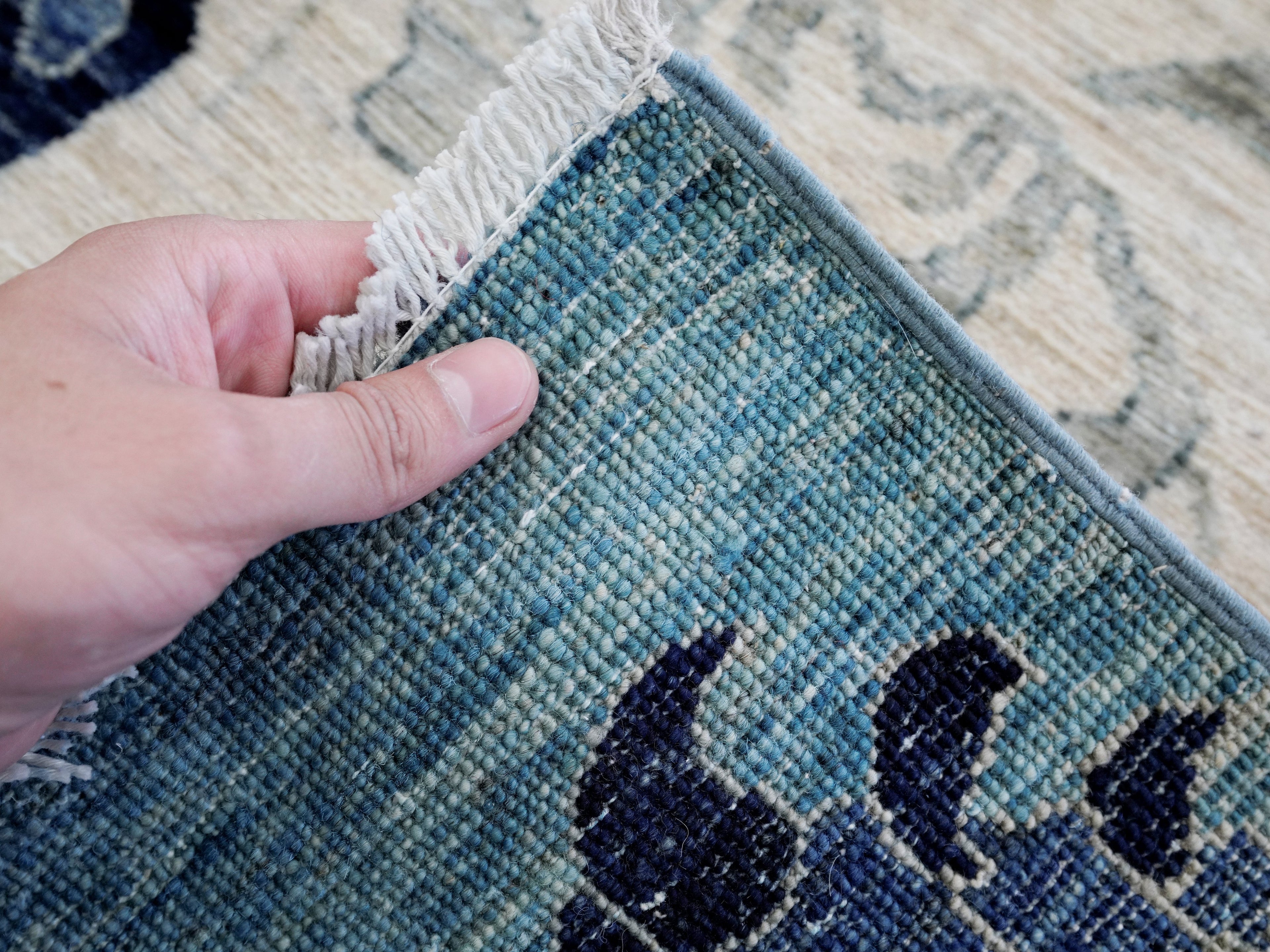 3x5 Ft Blue Tiger Rug - Hand Knotted Afghan Rug - Animal Design