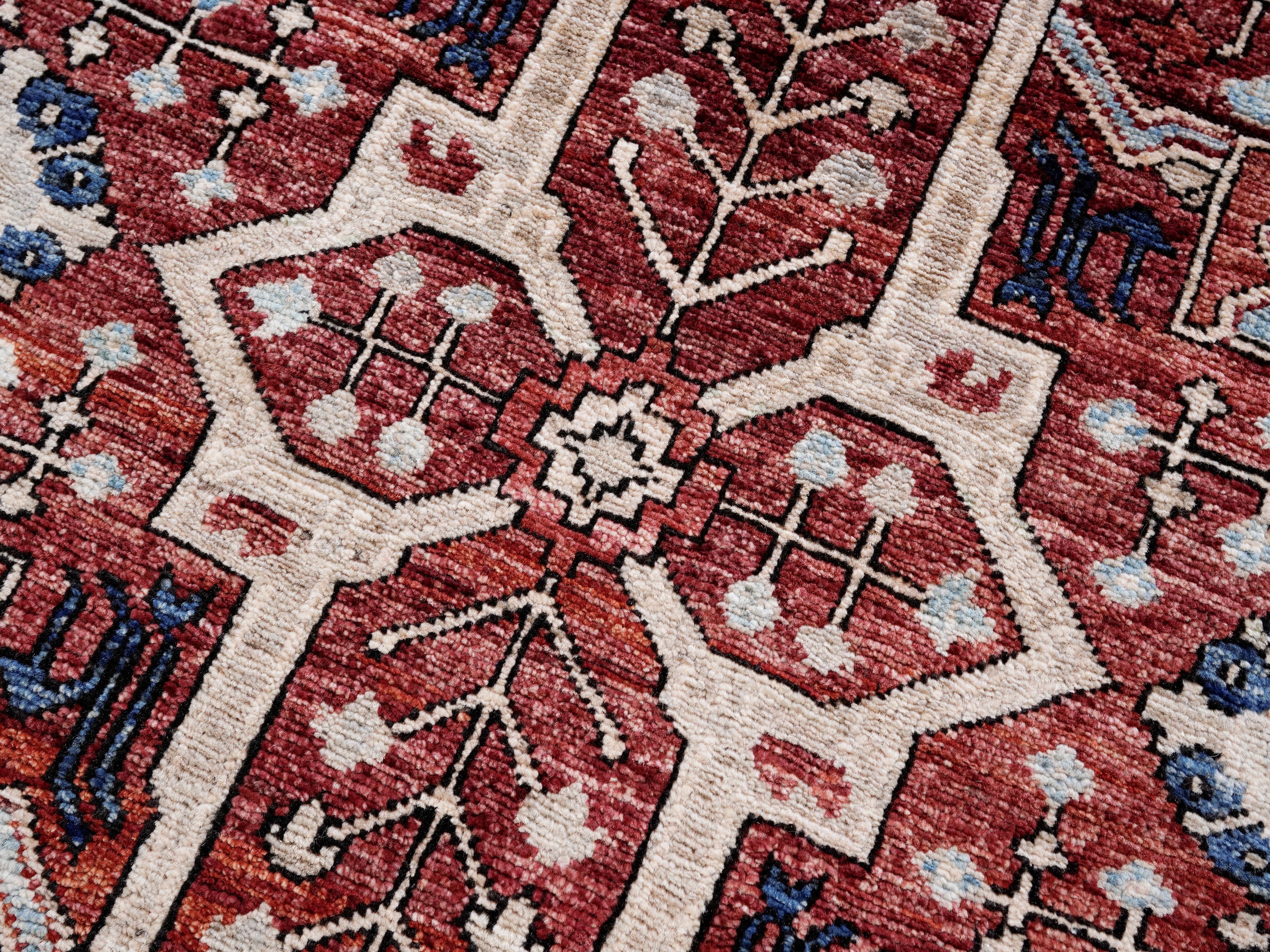 3x5 Ft Red Afghan Oriental Rug - Hand Knotted Area Rug