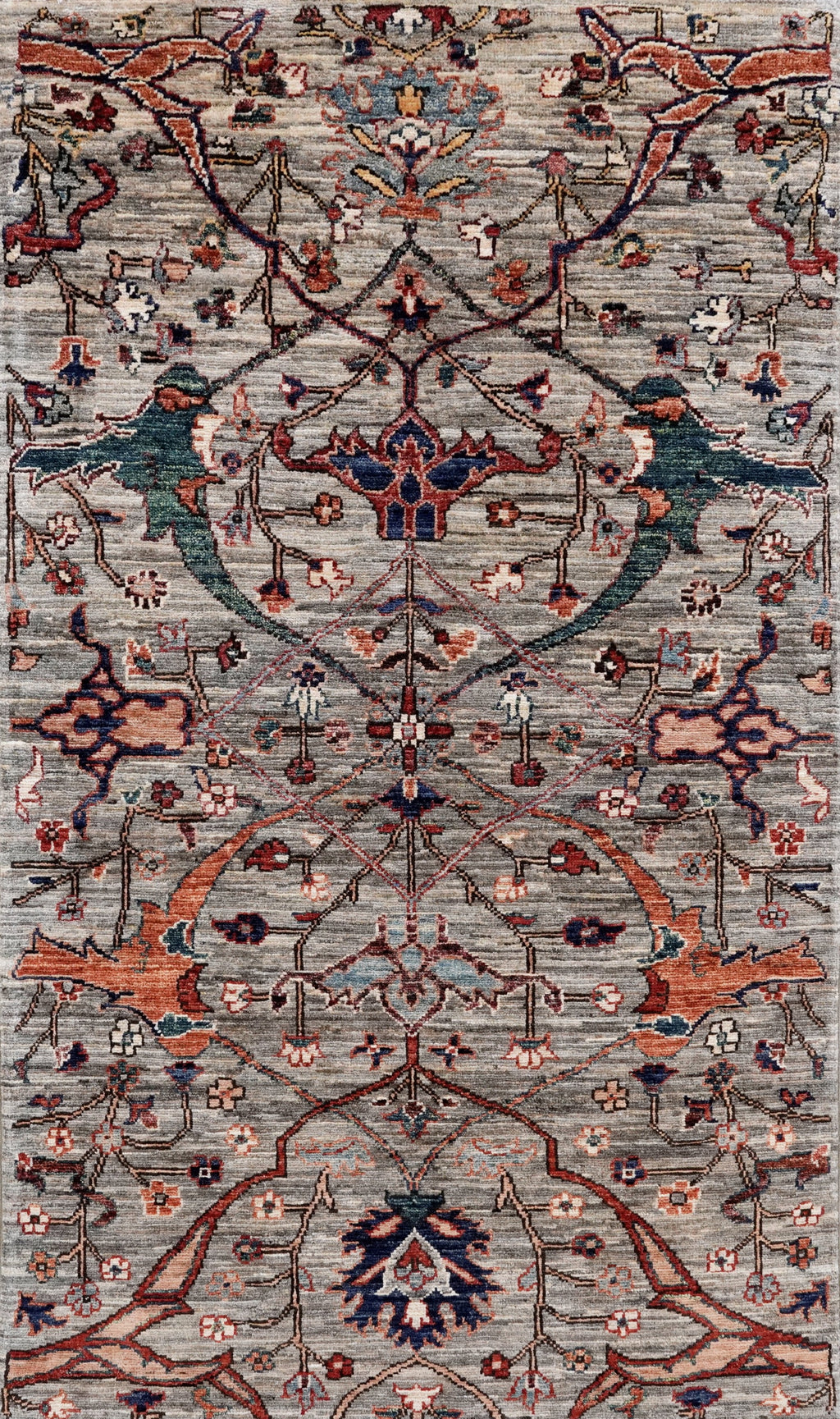3x5 Ft Brown Afghan Oriental Rug - Hand Knotted Area Rug