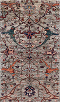 3x5 Ft Brown Afghan Oriental Rug - Hand Knotted Area Rug