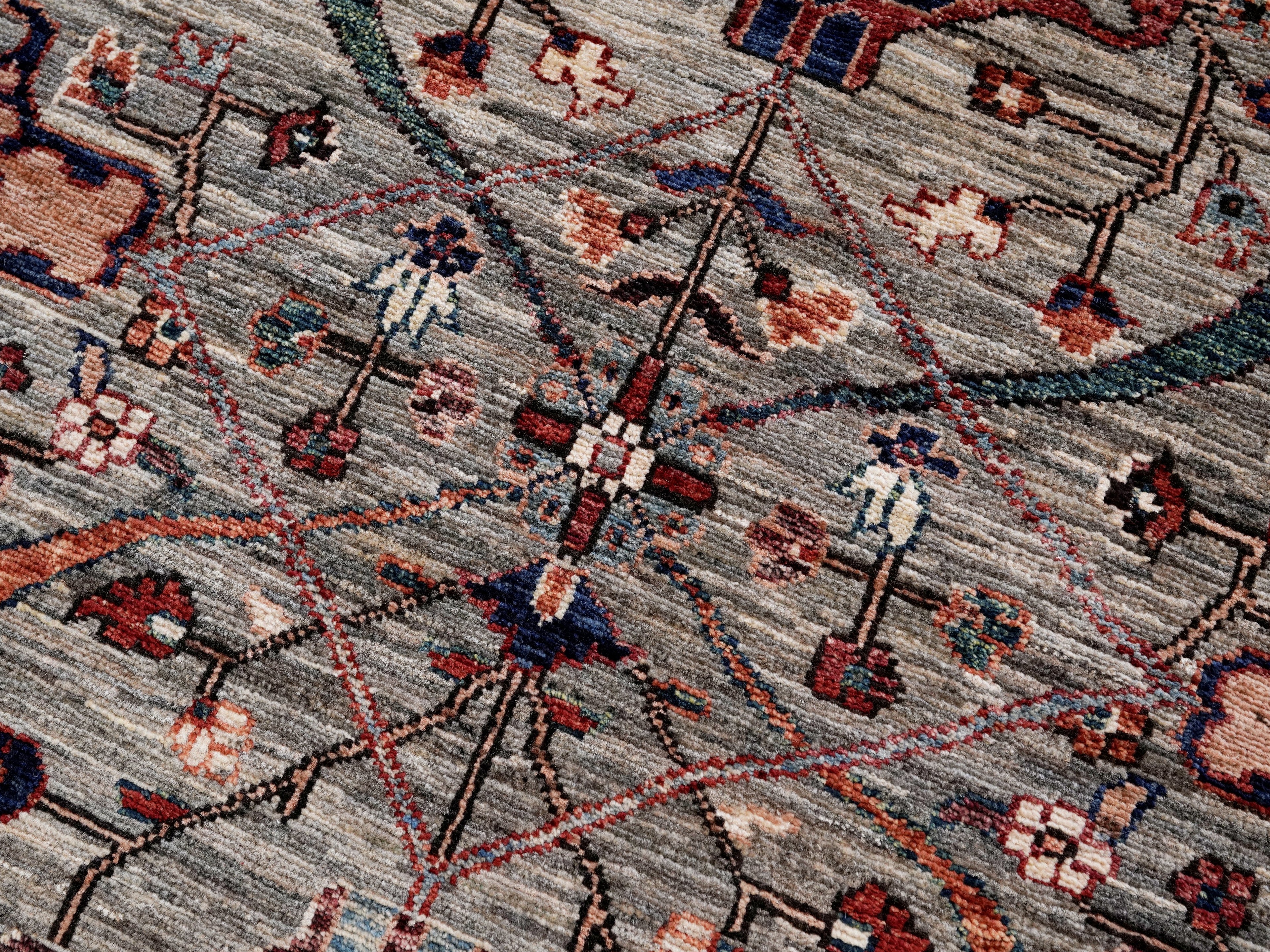 3x5 Ft Brown Afghan Oriental Rug - Hand Knotted Area Rug