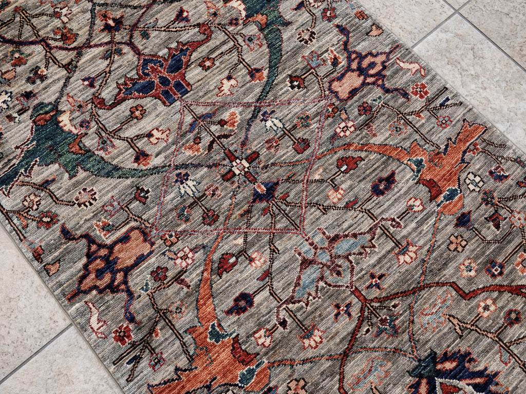 3x5 Ft Brown Afghan Oriental Rug - Hand Knotted Area Rug