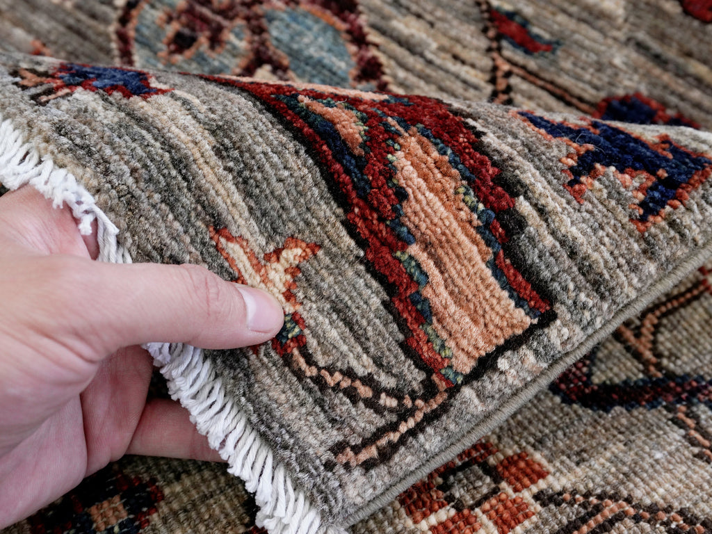 3x5 Ft Brown Afghan Oriental Rug - Hand Knotted Area Rug