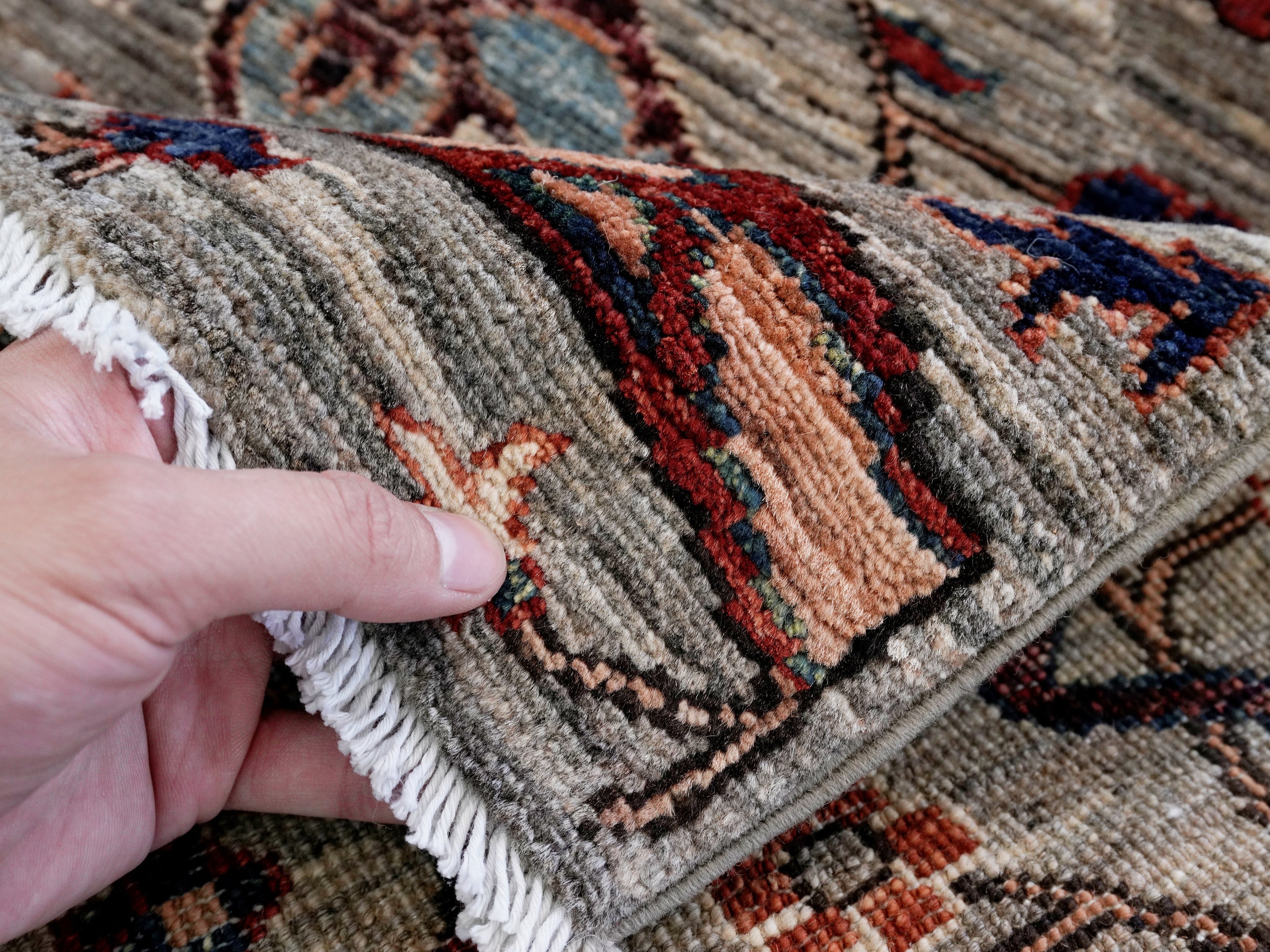 3x5 Ft Brown Afghan Oriental Rug - Hand Knotted Area Rug