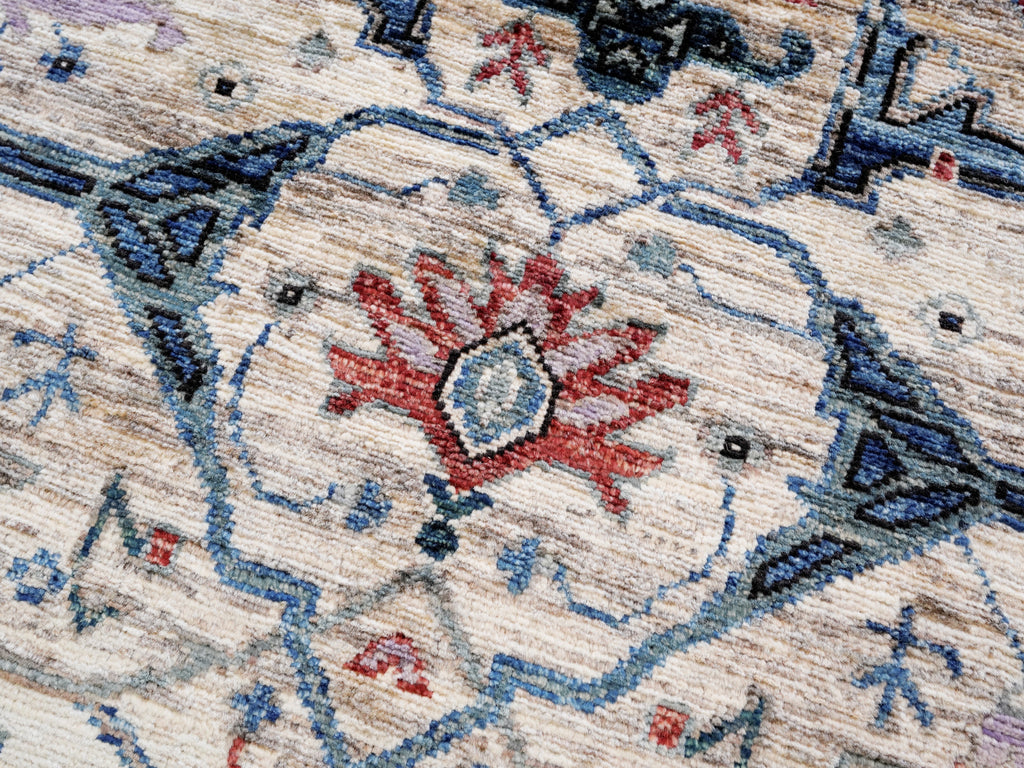 3x5 Ft Beige Afghan Oriental Rug - Hand Knotted Area Rug